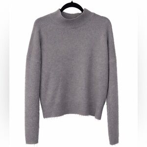 Talbots Heather Gray Mock Neck Sweater